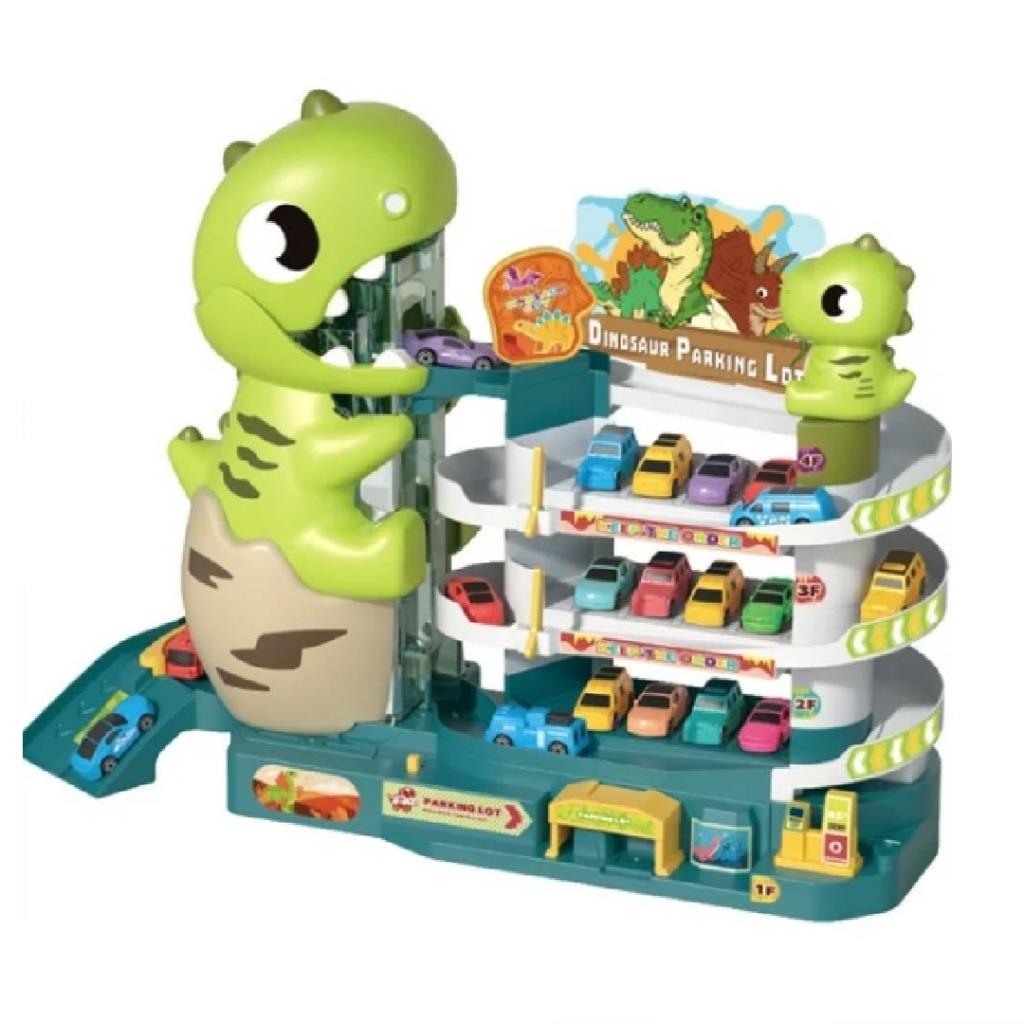 Dinosaur Parking Garage Playset with Mini Cars